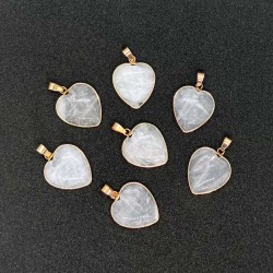 Bjergkrystal hjerte vedhæng til halskæde Natural Crystal Quartz Heart Pendant