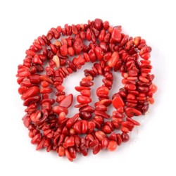 Koral perler til smykker Natural Red Coral Gemstone Chips Beads