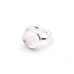 Bjergkrystal Ring sølv regulerbar fingerring Natural Crystal Quartz Gemstone