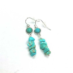 Øreringe Turkis ædelsten rustfrit stål Natural Blue Turquoise Gemstone Earrings