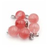 Halskæde Vedhæng Cherry Quartz krystalsten kugle vedhæng til halskæde