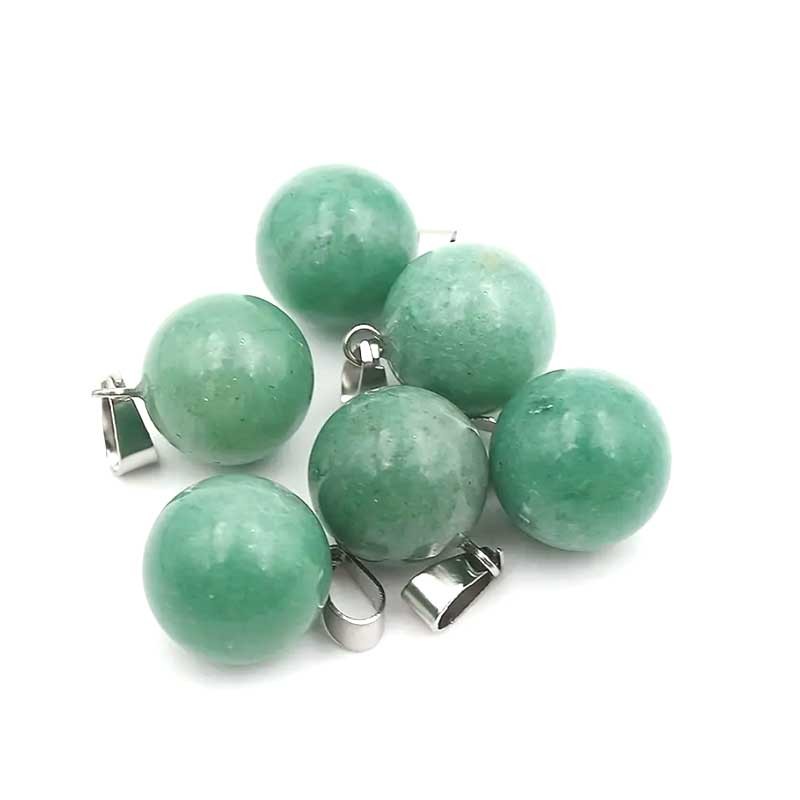 Halskæde Vedhæng Aventurin-Krystalsten Kugle Natural Green Aventurine Gemstone Ball Halskæde Vedhæng Aventurin-Krystalsten Kugle Natural Green Aventurine Gemstone Ball