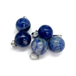 Halskæde Vedhæng Sodalit Ædelsten Kugle Natural Blue Sodalite Gemstone Ball