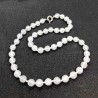 Hvid Halskæde Jade krystalsten facetperler Knotted Design Natural White Jade Necklace