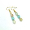 Øreringe Amazonit Ædelsten Guld Handmade Gemstone Earrings