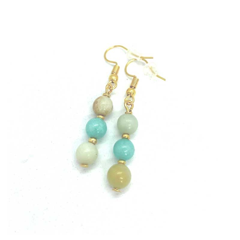 Øreringe Amazonit Ædelsten Guld Handmade Gemstone Earrings