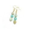 Øreringe Amazonit Ædelsten Guld Handmade Gemstone Earrings