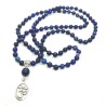 Malakæde 108 perler Lapis Lazuli ædelsten Aum vedhæng bedekæde til Yoga & Meditation