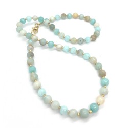 Halskæde Amazonit ædelsten Natural Colorful Amazonite Necklace
