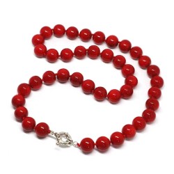 Koral halskæde med knuder Natural Red Coral Gemstone Necklace