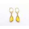 Forgyldte øreringe med Gul aflang facetslebet krystal vedhæng
