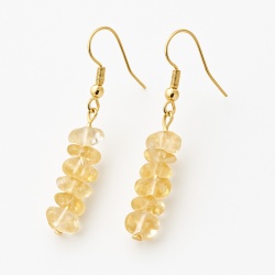 Citrin Øreringe Citrin gul ædelsten Natural Citrine Crystal Gemstone Chips Earrings