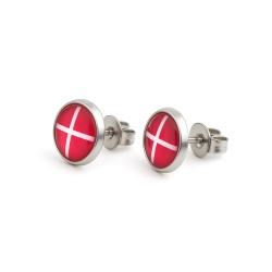 Dannebrog ørestikke - håndlavede øreringe med det danske flag - perfekt til sportfans