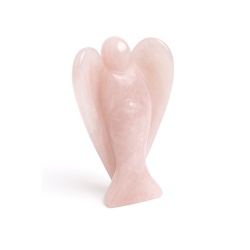 Skytsengel figur Rosakvarts krystal sten Engel Natural Rose Quartz Gemstone Angel