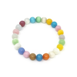 Børnearmbånd med Katteøje perler elastisk armbånd til piger