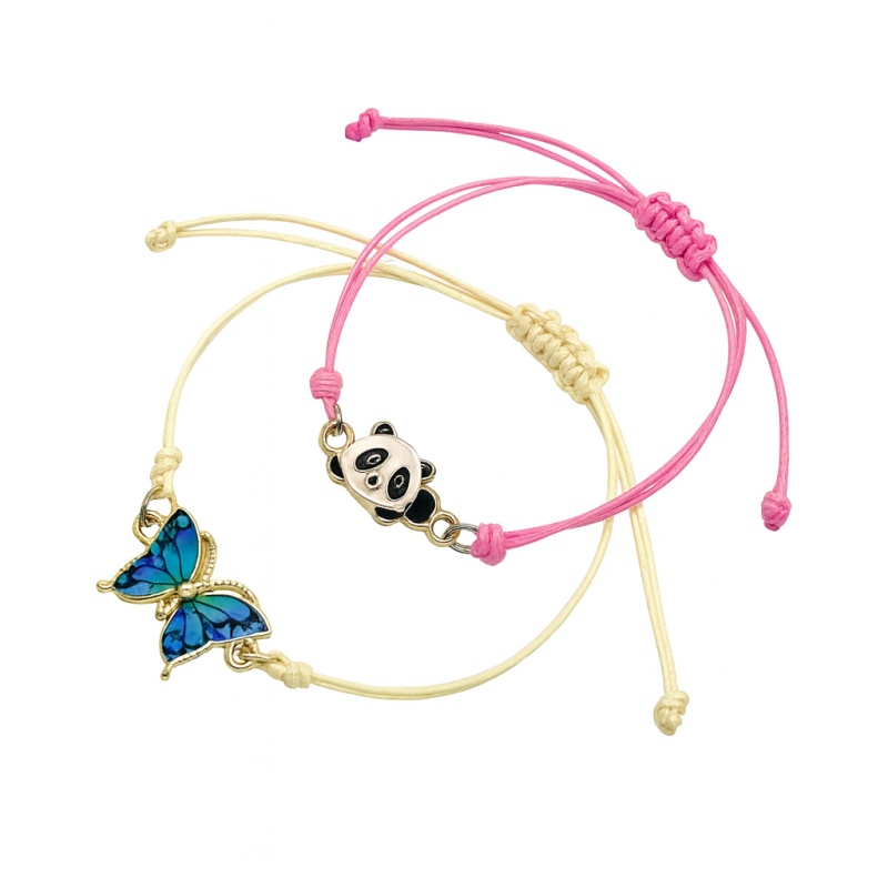 Børnearmbånd knyttet snor Pigearmbånd - køb børnesmykker