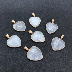 Bjergkrystal hjerte vedhæng til halskæde Natural Crystal Quartz Heart Pendant