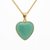 Halskæ de med Vedhæng Aventurin Grøn Hjerte ædelsten