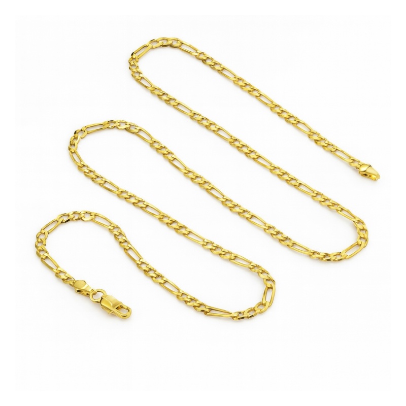 Figaro Kæde til Mænd – 4 mm Forgyldt Rustfrit Stål