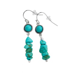 Øreringe Turkis ædelsten rustfrit stål Natural Blue Turquoise Gemstone Earrings