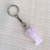 Engel nøglering Rosakvarts krystal sten vedhæng Natural Roze Quartz Gemstone Angel Keyring