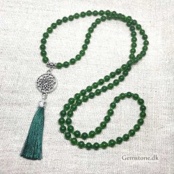 Malakæde 108 perler Jade Grøn ædelsten Natural Jade Gemstone Mala Beads bedekæde