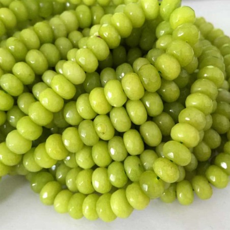 Peridot perler sten Rondel Faceted Natural Green Peridot Beads