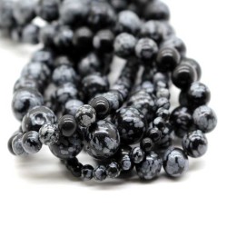 Obsidian Snefnug perler til smykker Natural Snowflake Obsidian Beads