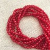 Perler Jade Rød facetperler 4mm 1 streng Natural Jade Beads