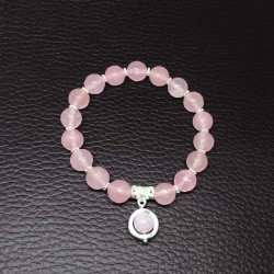 Rosakvarts armbånd krystalsten 10mm Natural Faceted Rose Quartz Gemstone Bracelet