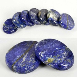 Lapis Lazuli ædelsten 30x25mm flade lommesten Natural Lapis Gemstone