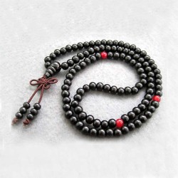 Mala kæde 108 perler sorte træperler 8mm bedekæde Mala Beads til Yoga Meditation