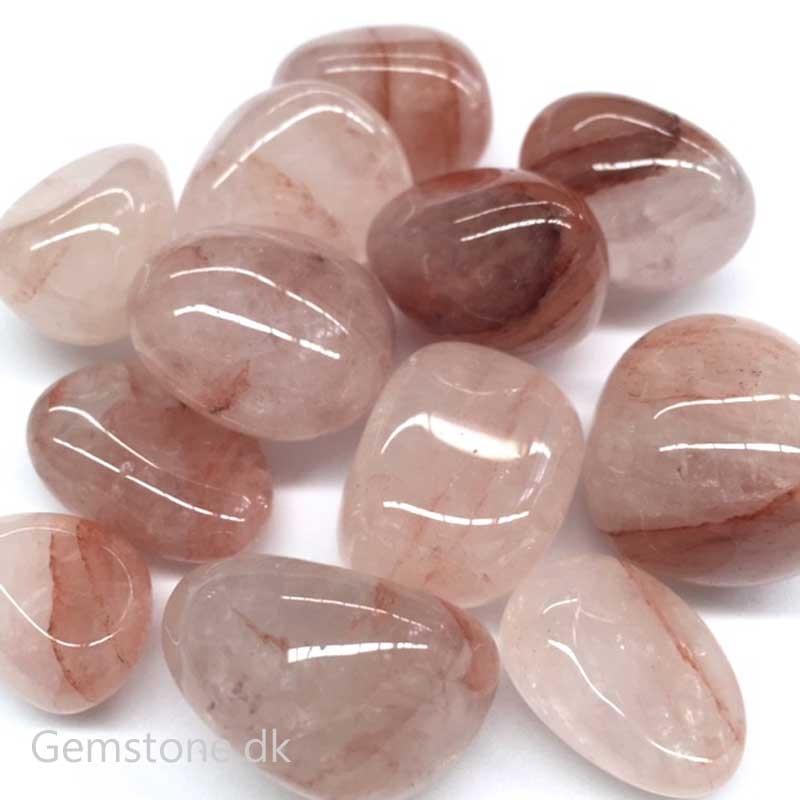 Jordbærkvarts krystal sten Natural Tumbled Strawberry Quartz Gemstone