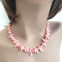 Pink Koral halskæde Natural Pink Coral Necklace