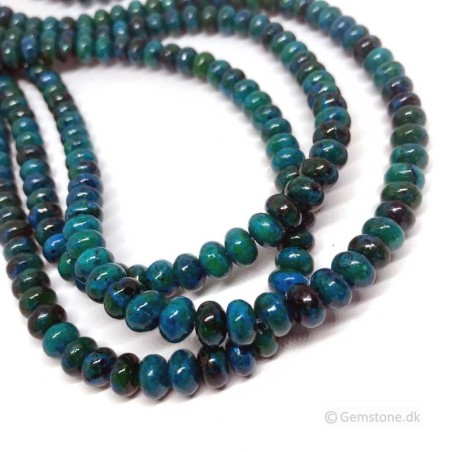 Chrysocolla perler Rondel Natural Stone Beads