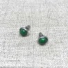 Malakit ørestikker rustfrit stål Natural Malachite Gemstone Stud Earrings