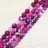 Perler Agate Pink Stripe sten perler lav selv smykker Natural Agate Beads