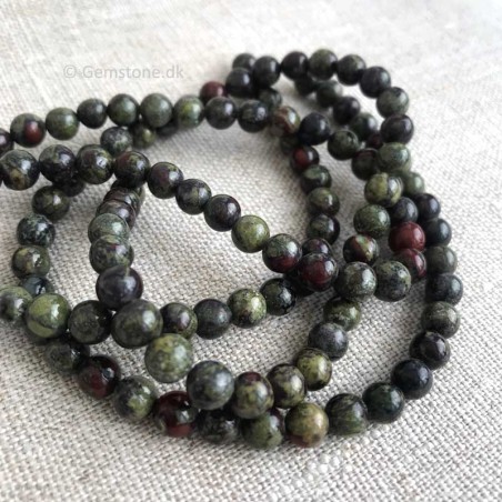 Perler Heliotrop sten Natural Blood Stone Beads