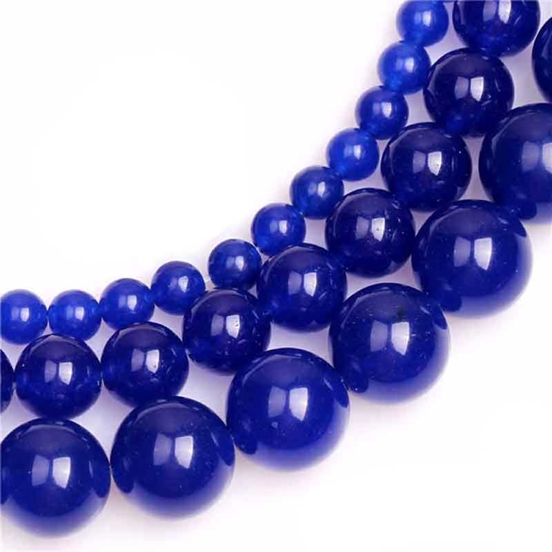 Perler Safir blå Jade sten Natural Sapphire Blue Jade Gemstone Beads