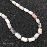 Halskæde Opal Pink ædelsten cylindriske perler Natural Opal Gemstone