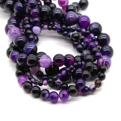 Perler Agate Purple Stripe sten perler lav selv smykker Natural Purple Agate Gemstone Beads