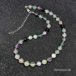 Fluorit halskæde Natural Colorful Fluorite Crystal Stone Necklace