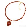 Karneol halskæde ædelsten Hjerte vedhæng Natural Red Carnelian Gemstone Necklace